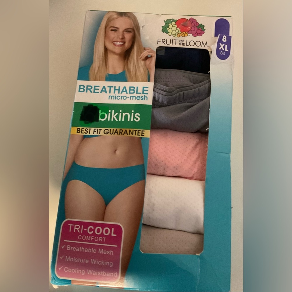 Women’s 5Pk Breathable Micro-Mesh Bikini Underwear-XL